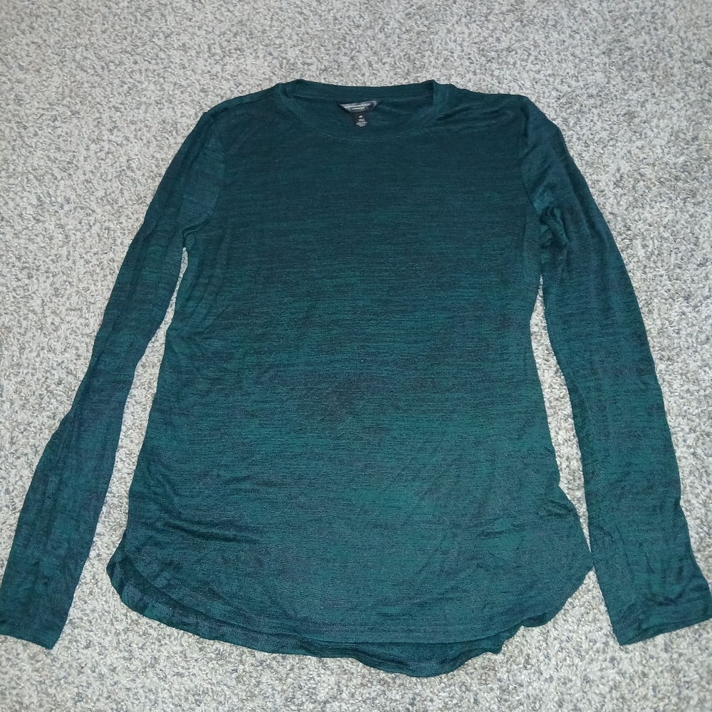 Banana Republic Luxespun Stretch Dark Green Long Sleeve Thin Sweater Medium